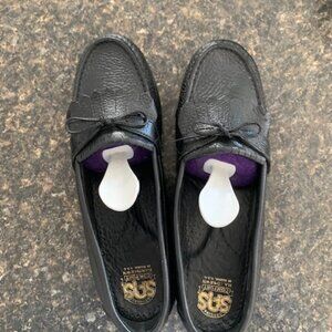 SAS classic Black leather moccasins 10M